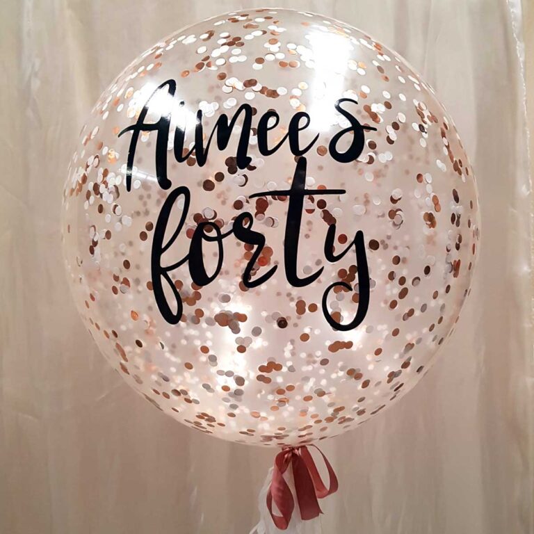 Personalised confetti balloons Party World Balloon Co